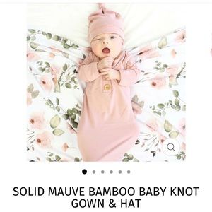 Caden Lane newborn (size 0-3 month) knotted gown and hat. Washed but never worn.